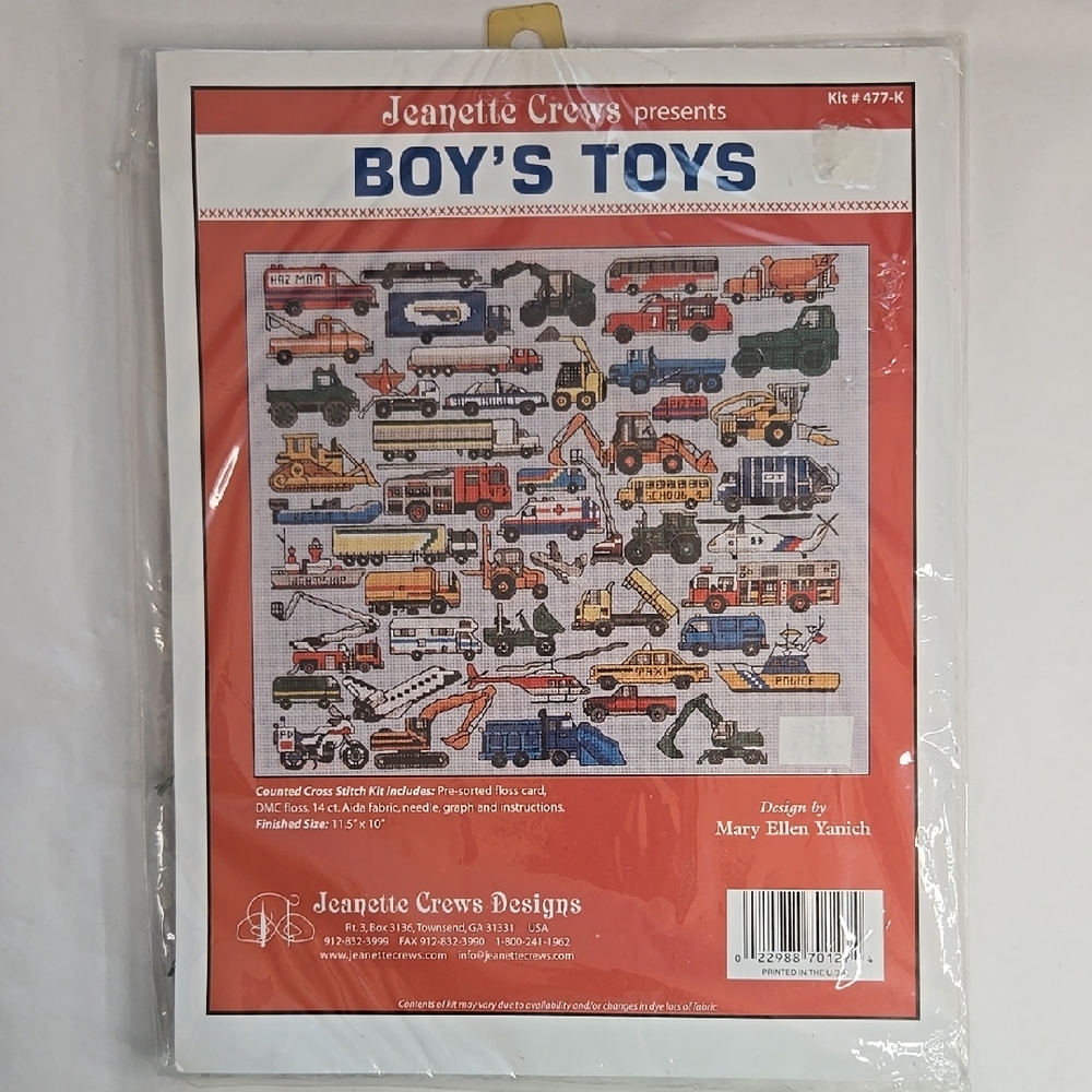 NWT Counted Cross Stitch Kit Trucks Cars Boats Space Shuttle Helicopters
